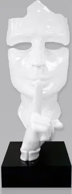 Produktbild von Casa Padrino XXL Deko Skulptur Weiß / Schwarz H. 190 cm