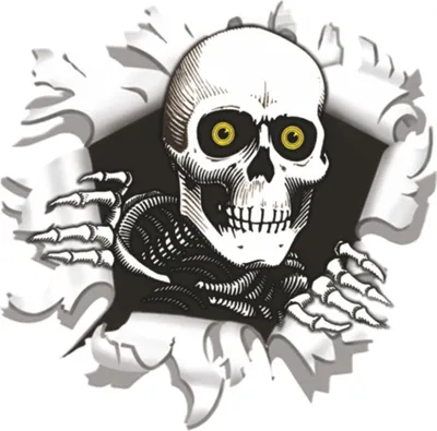 Produktbild von Hermann Schütz Aufkleber Einschussloch 90mm Motiv Totenkopf 80x80mm
