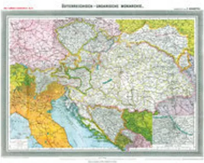 Zdjęcie produktu dla Mapa historyczna: MONARCHIA AUSTRIACKO-WĘGIERSKA, około 1908 r. (zrolowana)