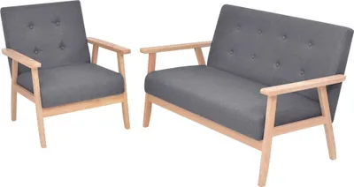 Zdjęcie produktu dla Zestaw wypoczynkowy, 2 szt., tkanina, ciemnoszary