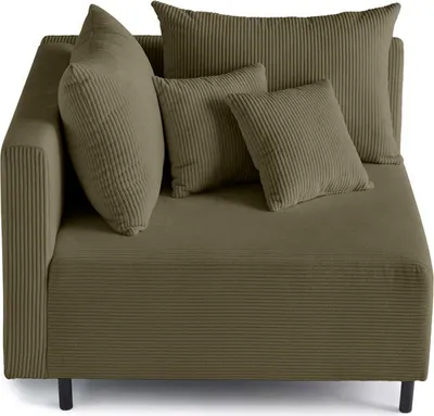 Image de Lisa Design Edinburg - module d'assise d'angle gauche - en velours côtelé , Vert