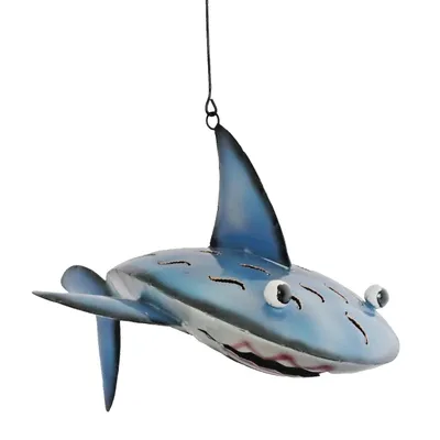 Produktbild von Deko Hänger Metall Haifisch Hai Fisch Maritim Hängedeko Zierfisch Skulptur Figur