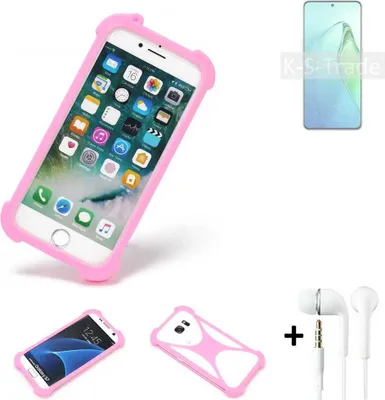 Produktbild von K-S-Trade Bumper + Kopfhörer kompatibel mit Oppo Reno8 Pro+ Handy Hülle Schutzhülle Silikon Schutz Hülle Cover Case Silikoncase Silikonbumper TPU