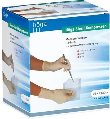 Produktbild von HÖGA-KOMPRESSEN 7,5x7,5 cm steril 8fach