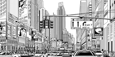Produktbild von Tulup® Glas-Bild - 100x50 -Wandkunst - Wandbild hinter gehärtetem Sicherheitsglas  - Sehenswürdigkeiten & Architektur - Straße New York - Schwarzweiß