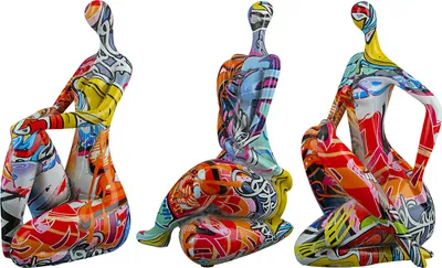 Produktbild von Gilde Figur, Frau, "Street Art", Graffiti, Kunstharz, mehrfarbig, L. 14 cm, B. 13 cm, H. 21 cm 37181 4063387371817 3 Stück (3-fach sortiert)