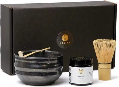Produktbild von Matcha-Set - er -Matcha - handgefertigter Holz-Bürste und -Löffel