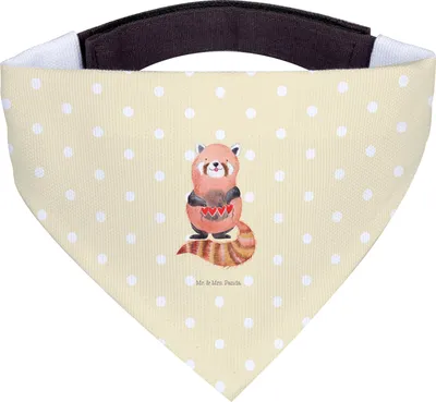 Produktbild von Mr. & Mrs. Panda Hundehalstuch Roter Panda - Gelb Pastell - Geschenk, Herz, Rot, Tuch, Liebling, Hunde Halstuch, Hund, Lustige Sprüche, Lieblingsmensch, Liebe, Für