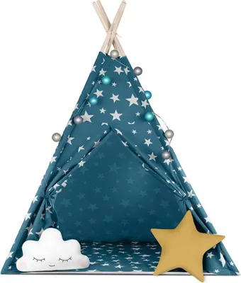 Produktbild von Nukido Kinder-Tipi-Zelt mit Beleuchtung - Blau