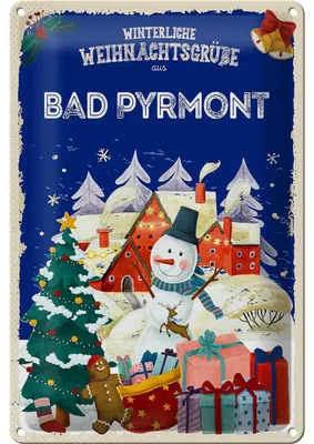 Produktbild von Blechschild Weihnachtsgrüße aus BAD PYRMONT 20x30cm