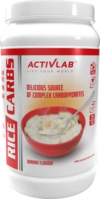 Produktbild von Activlab Rice Carbs 1000g, Instant Reispudding Rice Reiscreme Sportnahrung - Banane