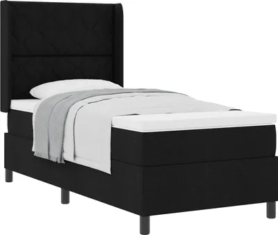 Obrázok produktu pre Posteľ s pružinovým rámom s matracmi Čierny 200 x 100 cm látka
