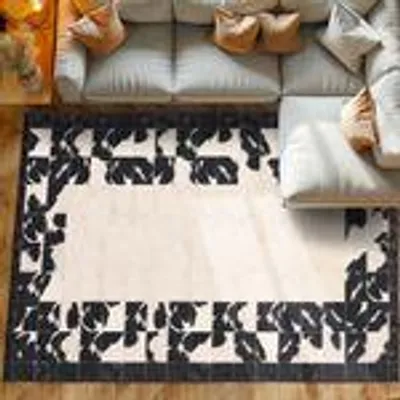 Produktbild von Kurzflor Teppiche Waschbar Teppiche Weicher Rutschfest Teppich Wohnzimmer Größe: 120 cm x 170 cm , Farbe : Schwarz-4