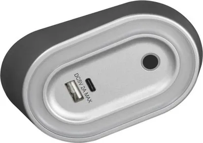 Productafbeelding van AGRA LED inbouwverlichting, 2,5W, 80lm, 4000K, met contactloze schakelaar en USB A+C oplaadfunctie, grijs