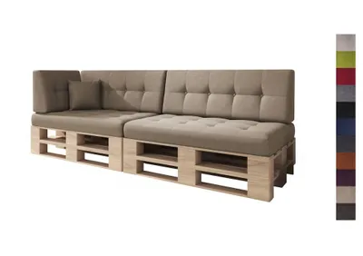 Produktbild von sunnypillow Palettenkissen Verona gesteppt 6er Set Camel