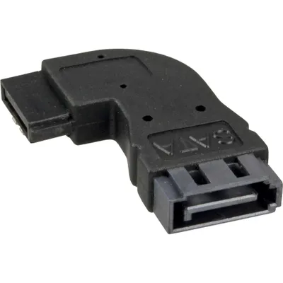 Produktbild von InLine SATA Adapter Stecker / Buchse, gewinkelt rechts, SATA female, SATA 7pin, Schwarz