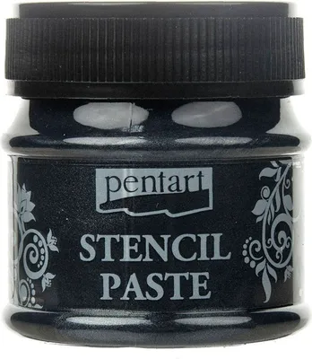 Zdjęcie produktu dla Pasta do szablonów Stencil Paste 50ml metaliczna czarny diament - Pentart