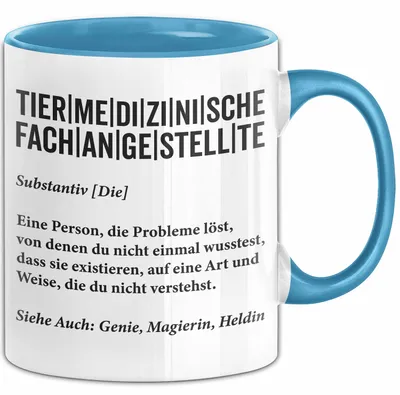 Immagine prodotto di Tazza di riconoscimento per assistente veterinario – Idea regalo divertente con scritta per assistente veterinario (blu)