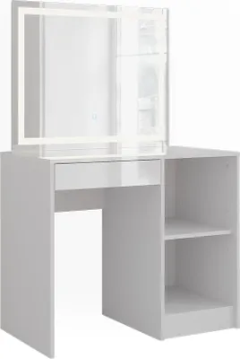 Obrázok produktu pre Toaletný stolík Vicco Sherry Biela/biela s vysokým leskom 89.8 cm s LED zrkadlom, Model 57682