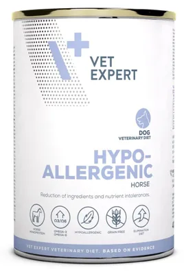 Obrázek produktu pro VetExpert Veterinary Diet Hypoallergenic Dog 400g Hipoalergenní mokré veterinární krmivo pro psy s koňským masem