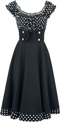 Produktbild von Belsira Mittellanges Kleid Damen Schulterfreies Swing-Kleid schwarz/weiß S