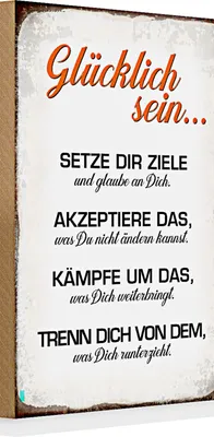 Produktbild von Holzschild Spruch 20x30cm glücklich sein glaube an dich