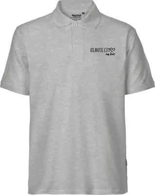 Produktbild von Huuraa Herren Polo Shirt Atlantic City my love S Sport Grey Bio Baumwolle Fairtrade Poloshirt Geschenkidee