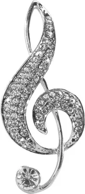 Produktbild von Kreative Brosche in Form einer Musiknote für Frauen, glänzende Strasssteine, eingelegte Anstecknadel, Anzug, Revers, Schal, Abzeichen, Mantelzubehör