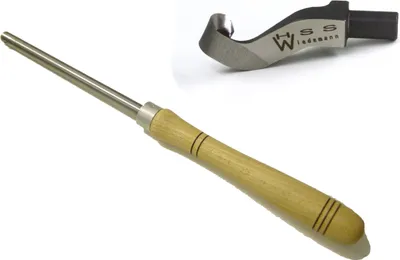Produktbild von Universalhalter Ø 16mm mit Heft + Wiedemanns gr. gekröpfter Ausdrehhaken Drechsler drechseln woodturning woodturner (SET016)