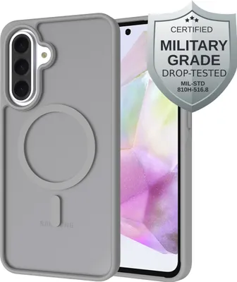 Image de Cazy Coque compatible avec Samsung Galaxy A36 / A56 Coque compatible avec MagSafe - Military Grade Backcover - Gris