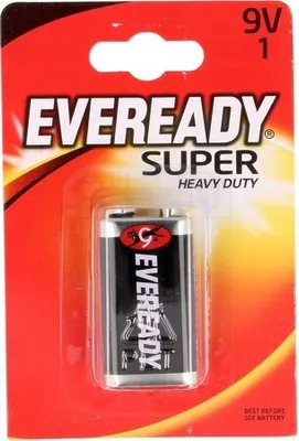 Produktbild von 1x Batterie: Zinkchlorid 6F22 9V Eveready Super Heavy Duty 621063 Batterien