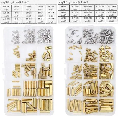 Immagine prodotto di Kit di viti, distanziatori e dadi M2-M4 in ottone - assortimento