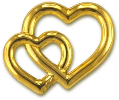 Immagine prodotto di Cuori decorativi oro 17x15mm 15 pezzi