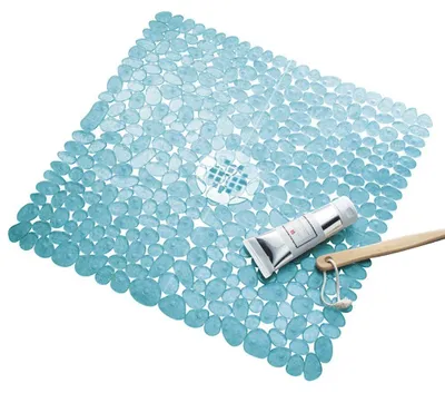 Image de iDesign 80211EU, tapis de douche Pebblz, bleu