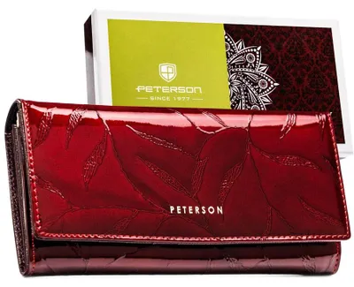 Obrázok produktu pre Peterson dámska peňaženka z lakovanej kože bordová RFID