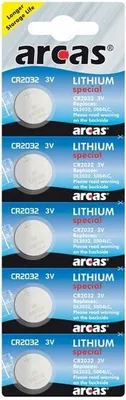 Produktbild von Bateria guzikowa Arcas CR2016, CR2025, CR2032 Oryginalny blister baterii 3V Lithium CR2032 5 baterii (1 blister)