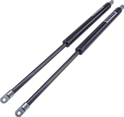 Two black gas springs are shown against a white background.