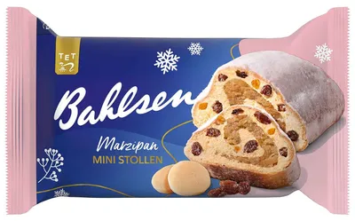 Productafbeelding van Bahlsen Mini-Stollen met marzipan, gemaakt van fijne, hoogwaardige marzipan. Verpakking van 200 gram