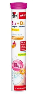 Immagine prodotto di Double Heart Vitamina B12+D3 Compresse Effervescenti 15 Capsule