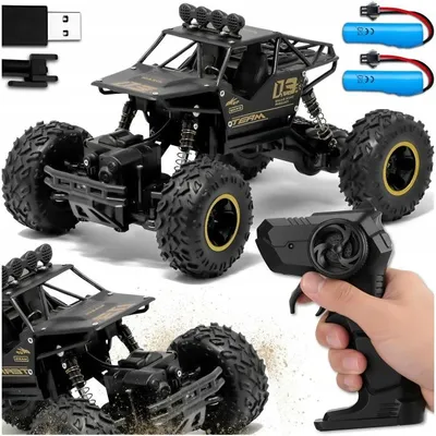 Produktbild von RC Monster Truck 1:18 Metall Allradantrieb mit zwei leistungsstarken Motoren und vier Stoßdämpfern