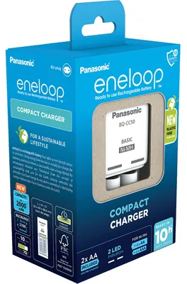 Image de Panasonic Eneloop Compact Charg. BW-CC50 incl. 2xAA K-KJ50MCD20E
