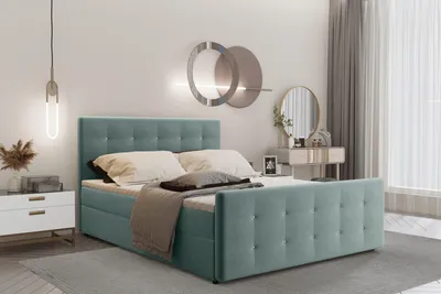 Produktbild von Kaiser Möbel Boxspringbett 120x200 mit bettkasten und matratze+topper, Schlafzimmerbett AMOR Grün