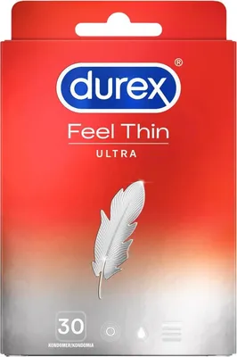 Zdjęcie produktu dla 30 sztuk prezerwatyw Durex Feel Thin Ultra Thin Love Sex Ultra Thin o szerokości 54 mm