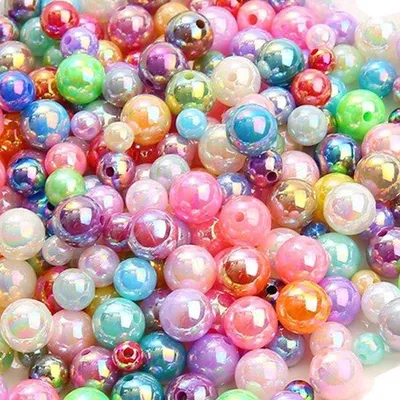 Immagine prodotto di Perline rotonde colorate in ABS da 6 mm, 8 mm e 10 mm per la creazione di gioielli