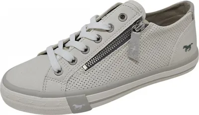 Produktbild von Mustang Damen Sneaker Schnürer sportlich Reißverschluss 1146-316, Größe:38 EU, Farbe:Weiß
