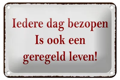 Produktbild von Blechschild Spruch 18x12cm ledere dag bezopen is ook een geregeld leven Schild