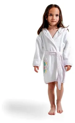 Produktbild von Bademantel für Babys mit Giraffenmotiv – Kapuzenbademantel aus 100% Baumwolle – Weich, saugfähig und hautfreundlich – Für Neugeborene und Kleinkinder
