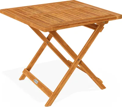 Produktbild von CASARIA® Gartentisch Balkontisch Wetterfest Klappbar Holz 70x70cm 80kg Belastbarkeit Balkon Garten Terrasse Tisch Klapptisch Pflanztisch Akazie Braun