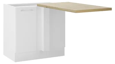 Produktbild von TURIN Eckschrank mit Arbeitsplatte für Küche in Weiß Artisan Eiche Optik