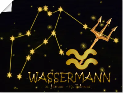 Produktbild von ARTland Poster Sternzeichen - Wassermann Größe: 60x45 cm